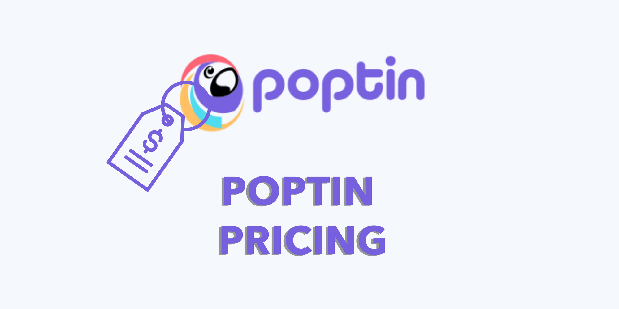 Poptin icon with a price icon to emphasize the pricing plans on blue background