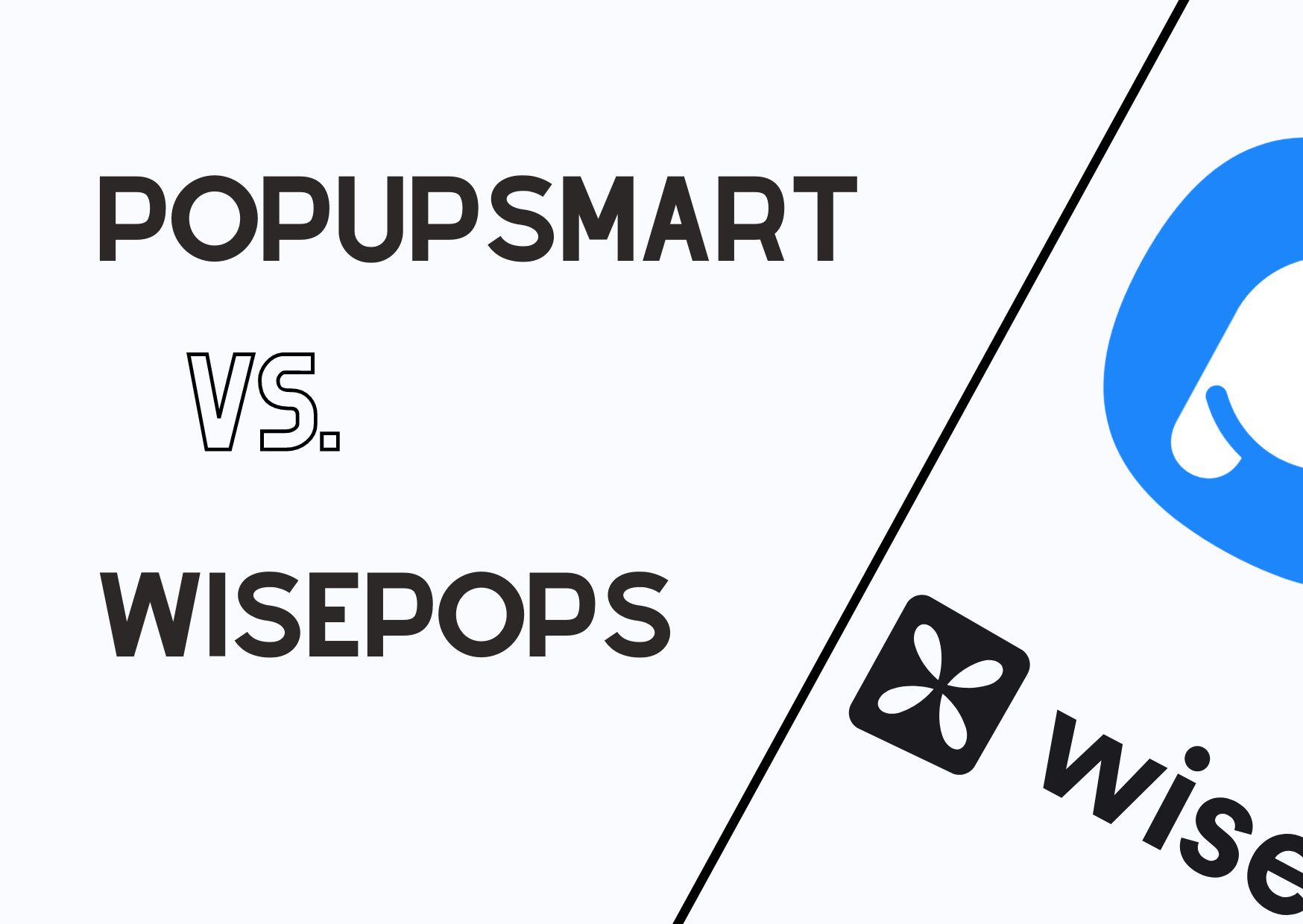 Popupsmart and Wisepops comparison with its title and logos of the brands