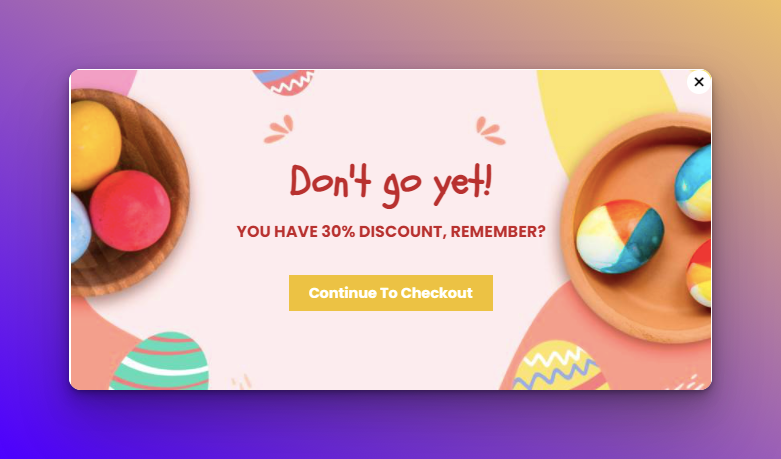 Poptin's discount popup with CTA on colorful background
