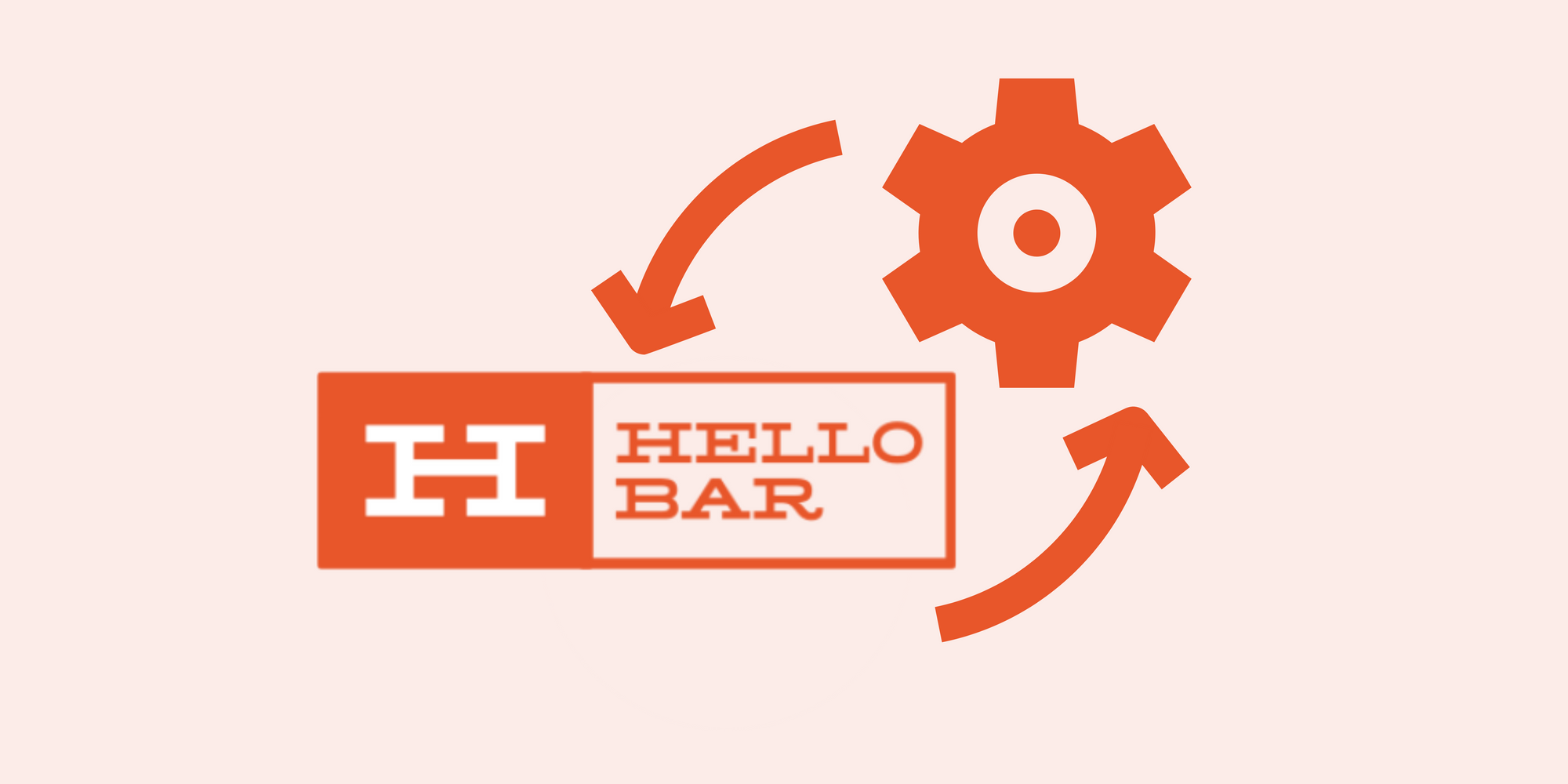Hello Bar icon and a gear to tell its integrations on red background