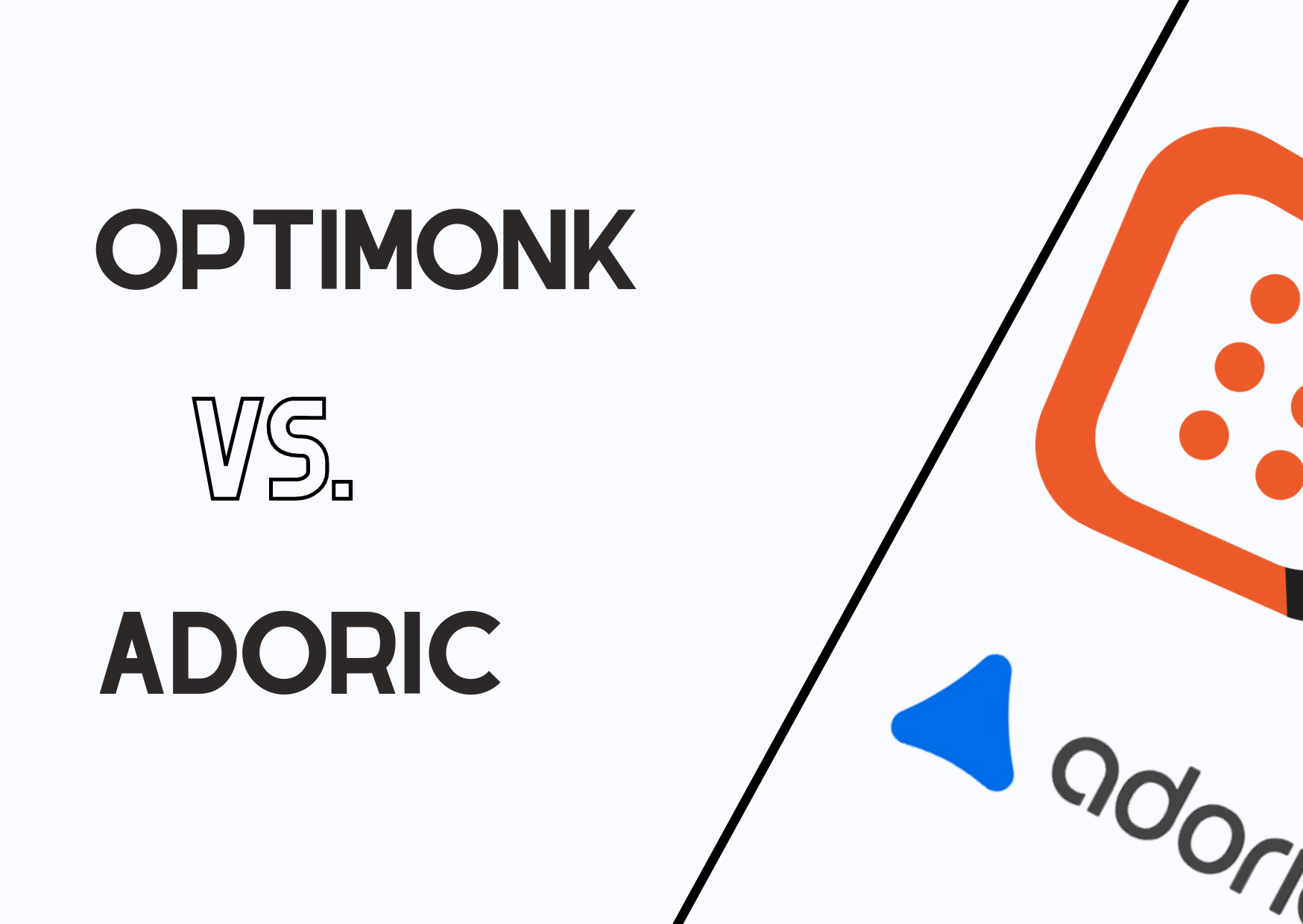 OptiMonk vs Adoric comparison banner with the logos