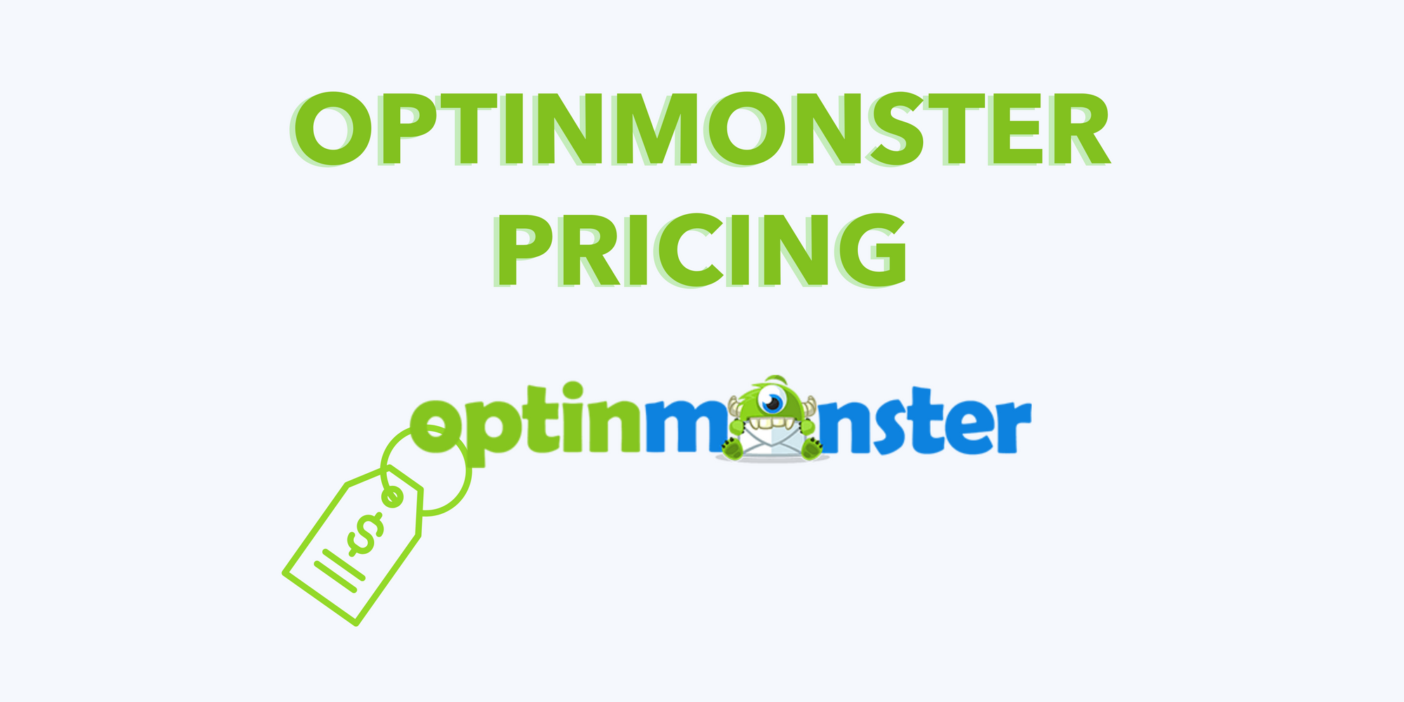 OptinMonster icon with price icon to emphasize the pricing plans on blue background