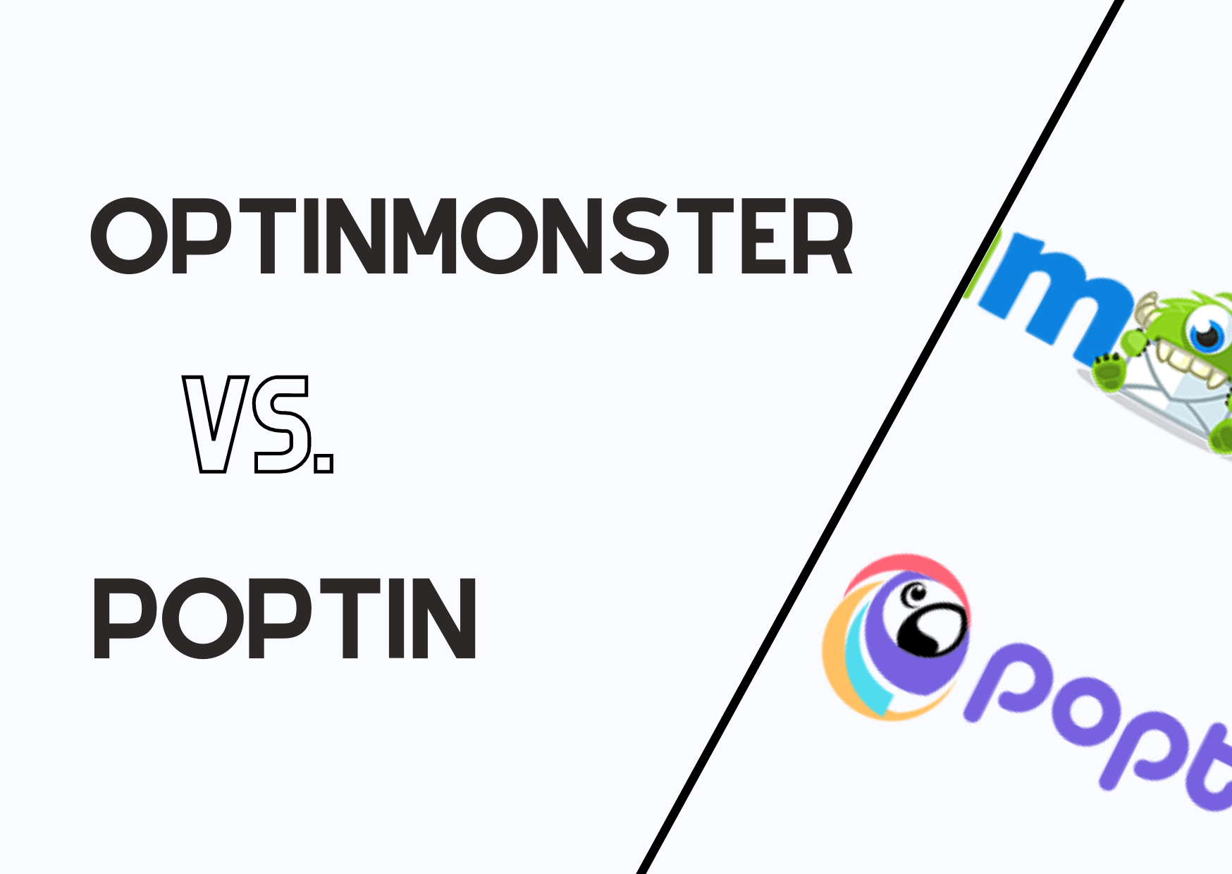 the banner of OptinMonster and Poptin comparison with the logos