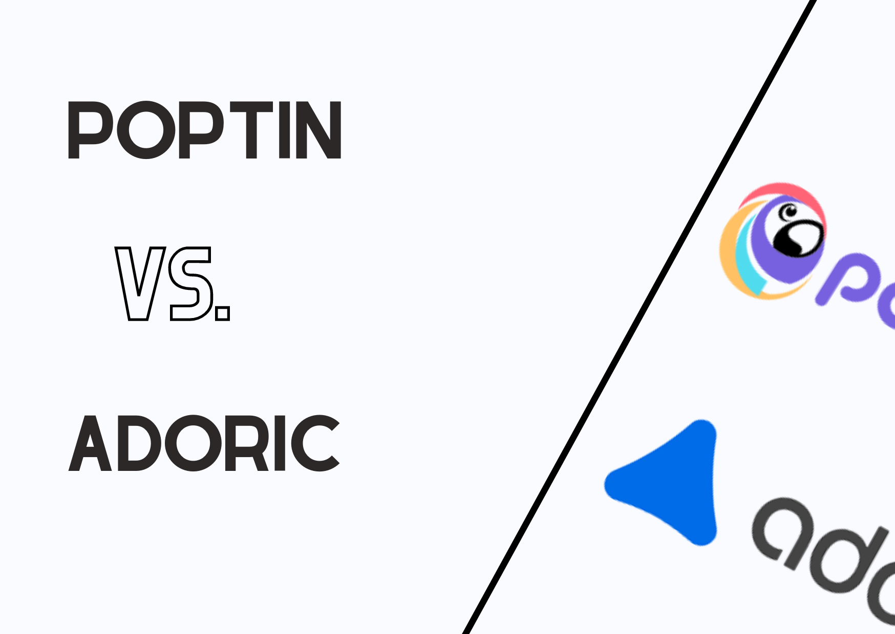 the Poptin and Adoric logos to compare their features