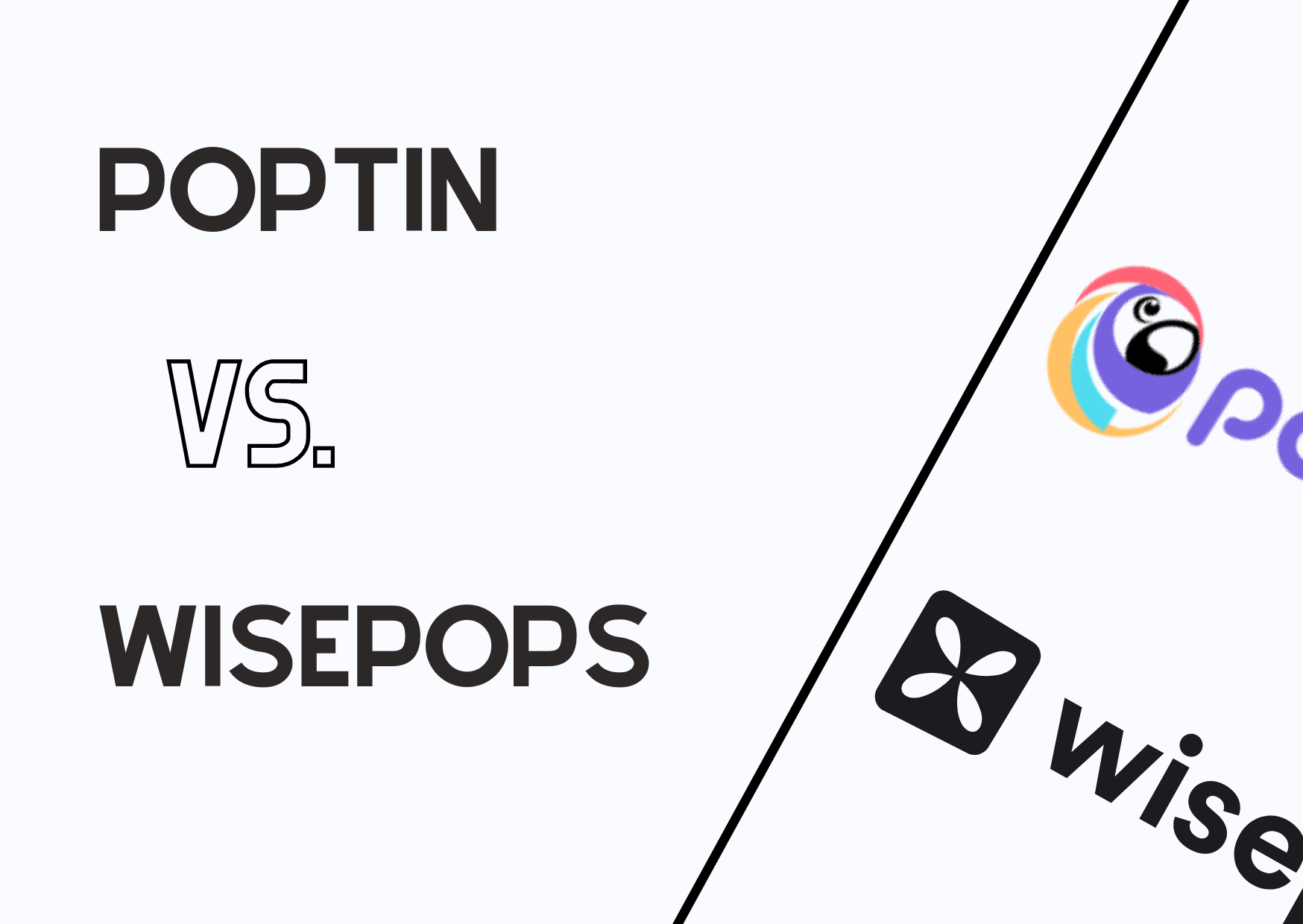 Poptin and Wisepops logos on the banner with a fair background