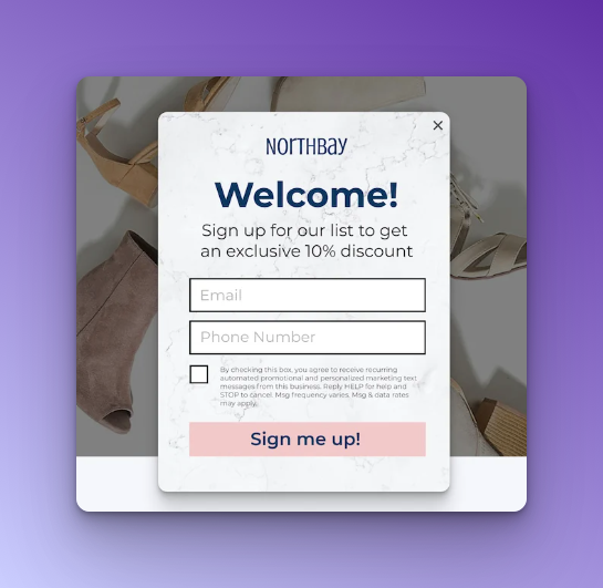 Privy's user engagement popup on purple background