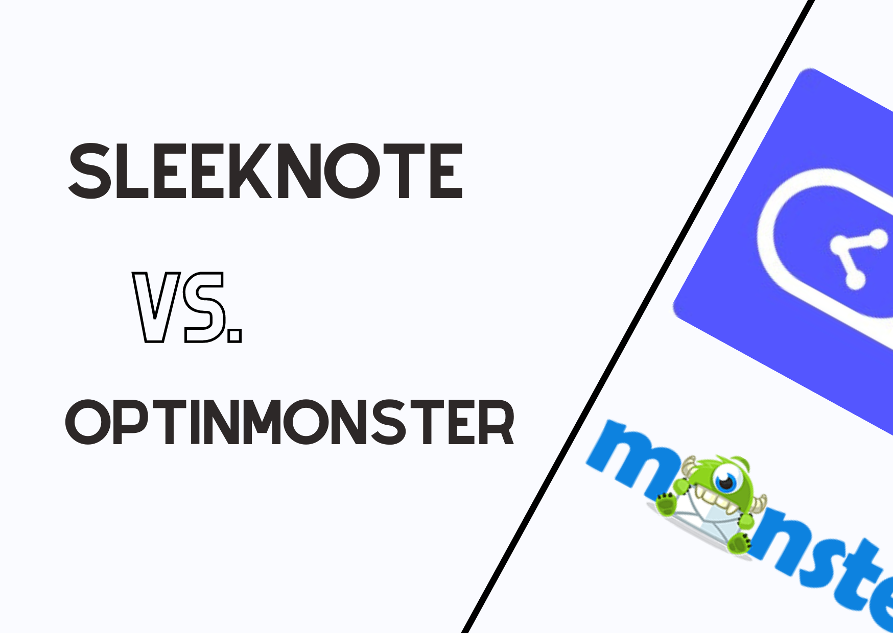 the Sleeknote vs. OptinMonster comparison with the logos banner