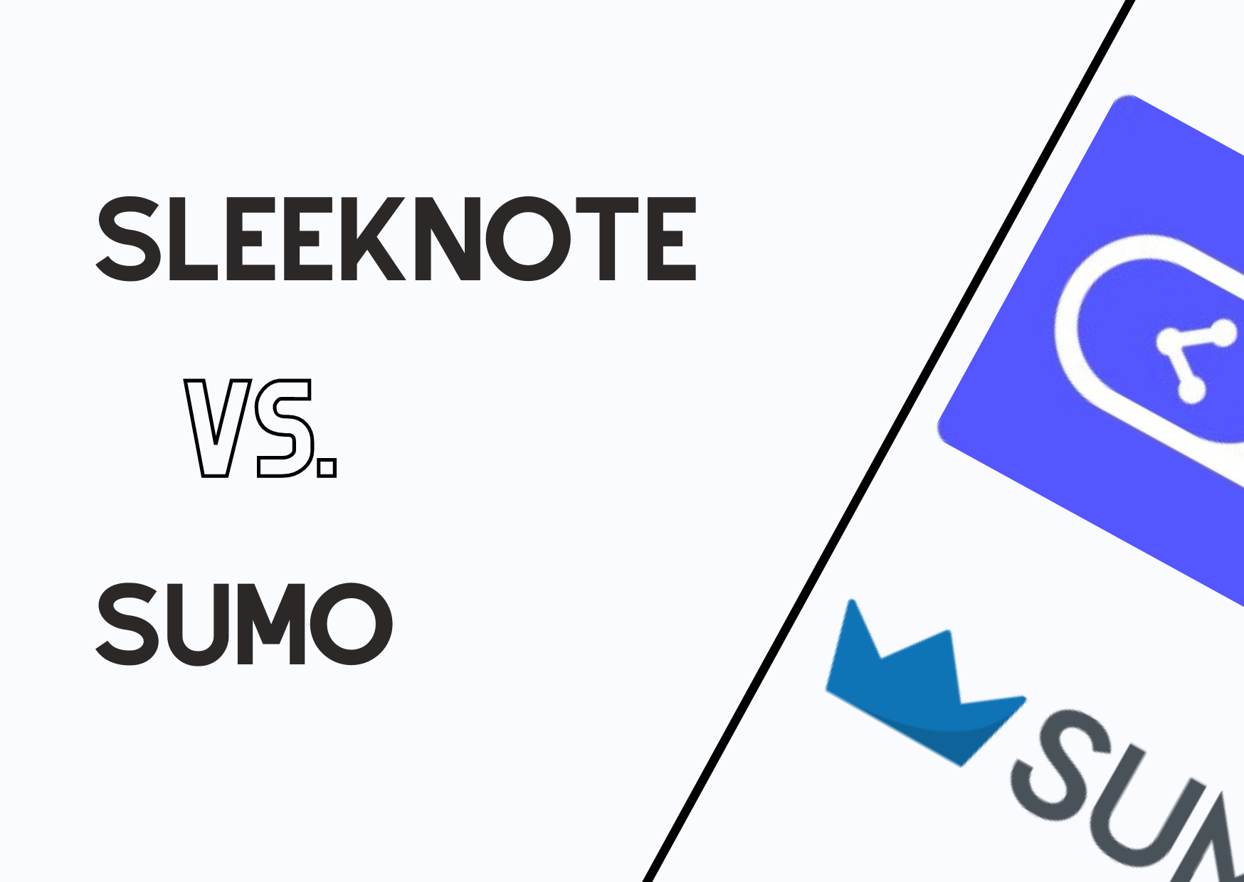 the comparison image of Sleeknote and Sumo with the logos