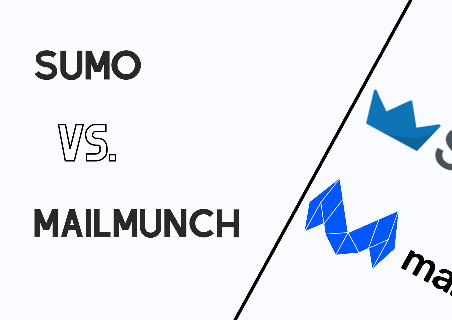 the banner of Sumo and Mailmunch with their logos to compare and contrast the two tools