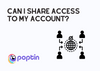 The cover of sharing access to Poptin account with an icon of people connecting and the Poptin logo