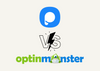 the cover of the comparison of Popupsmart and OptinMonster on a fair background