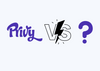 Privy logo, versus icon, question mark on a blue background