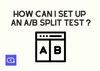 The cover of how to set up an A/B test with the related icon and Sleeknote logo