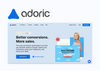 Homepage of Adoric on a blue background