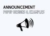 The cover of Announcement popup designs and examples on fair background with the icon of announcement