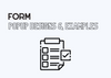 The cover of form popup designs and examples with the icon of list on fair background