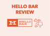Hello Bar review feature image with the logo, thumbs-up & thumbs-down, plus & minus 