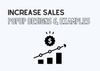 the cover of increasing sales popup designs with the icon of increasing growth and sales