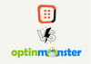OptiMonk and OptinMonster comparison cover on a fair background