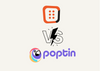 the cover of OptiMonk and Poptin comparison with their logos