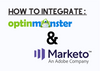 The cover of OptinMonster and Marketo integration with their logos and 'How to Integrate' title