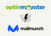 OptinMonster and Mailmunch comparison article cover to see the differences and similarities between two tools