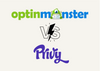 the cover of OptinMonster vs Privy article in terms of differences and similarities for comparing two popup builders