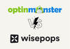 the cover of OptinMonster vs Wisepops article to compare the similarities and the differences of them