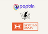 the logos of Poptin and Hello Bar for the comparison of these two popup builders