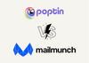 Poptin vs Mailmunch comparison with their logos for the cover of the article