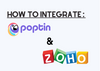 The cover of Poptin and Zoho CRM integration with their logos and 'How to Integrate' title