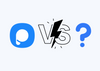 Popupsmart logo, versus icon, question mark on a blue background