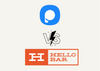 Popupsmart and Hello Bar comparison cover with their logos