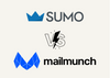 Sumo vs Mailmunch comparison cover with their logos on a fair background
