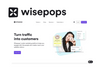 Homepage of Wisepops on a white background